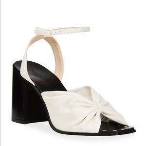 Jimmy Choo 85 Jasie Pleated Leather Ankle-Strap Sandals size 35